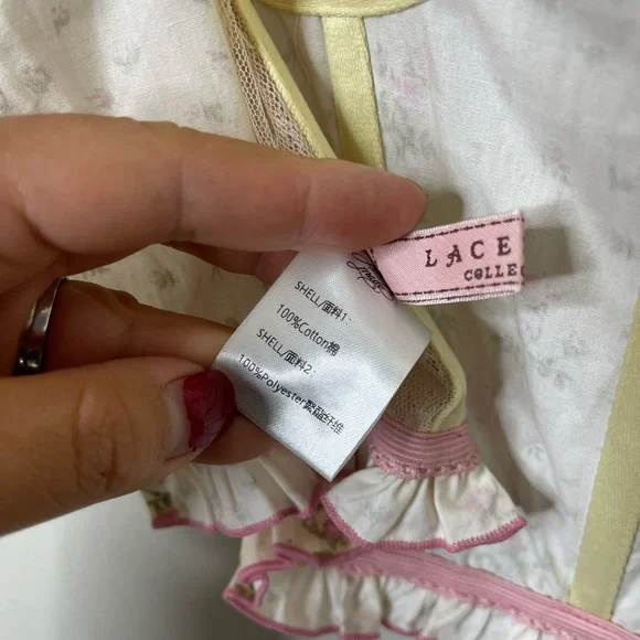 The Lace Collection Y2K Pink Floral Cottagecore Lace Corset M Camisoles Babydoll - Picture 7 of 9